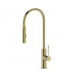 Aziz Brushed Gold Pull Out Sink Mixer